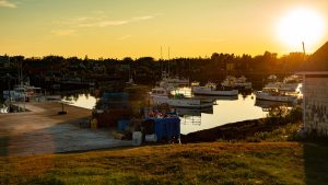 A photo of boats in a harbor