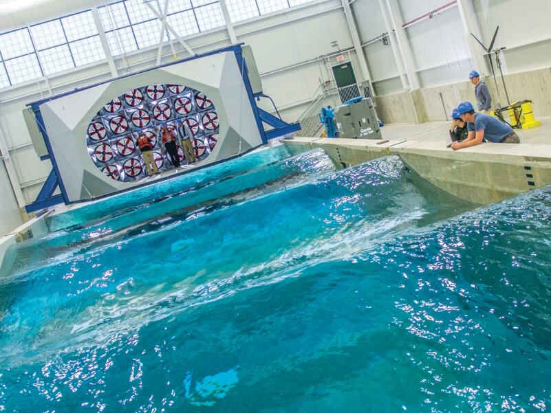 A photo of UMaine's Wind Wave tank
